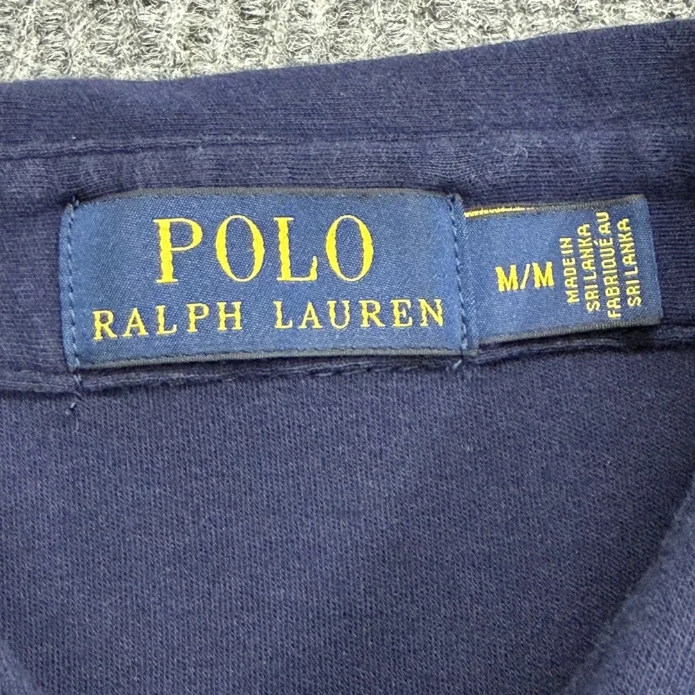 Polo Ralph Lauren Polo Shirt Mens Medium Navy Blue Pony Logo Short Sleeve Preppy